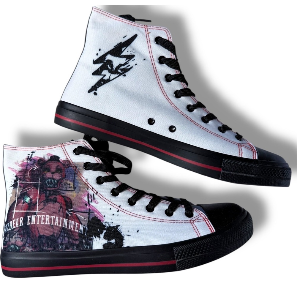 FNAF Five Nights at Freddys Freddy Fazbears Pizza Place High Top Shoes Sz 12